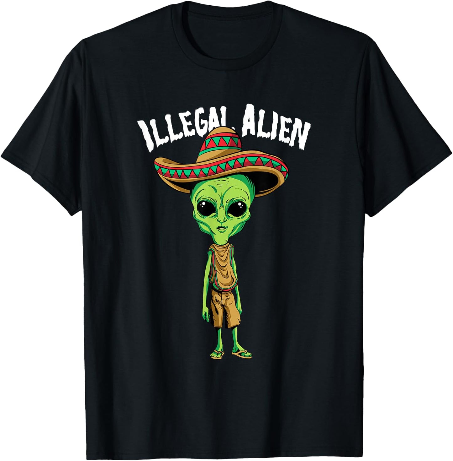 Funny Mexico Spanish UFO Illegal Alien T-Shirt - T-Shirt | Black