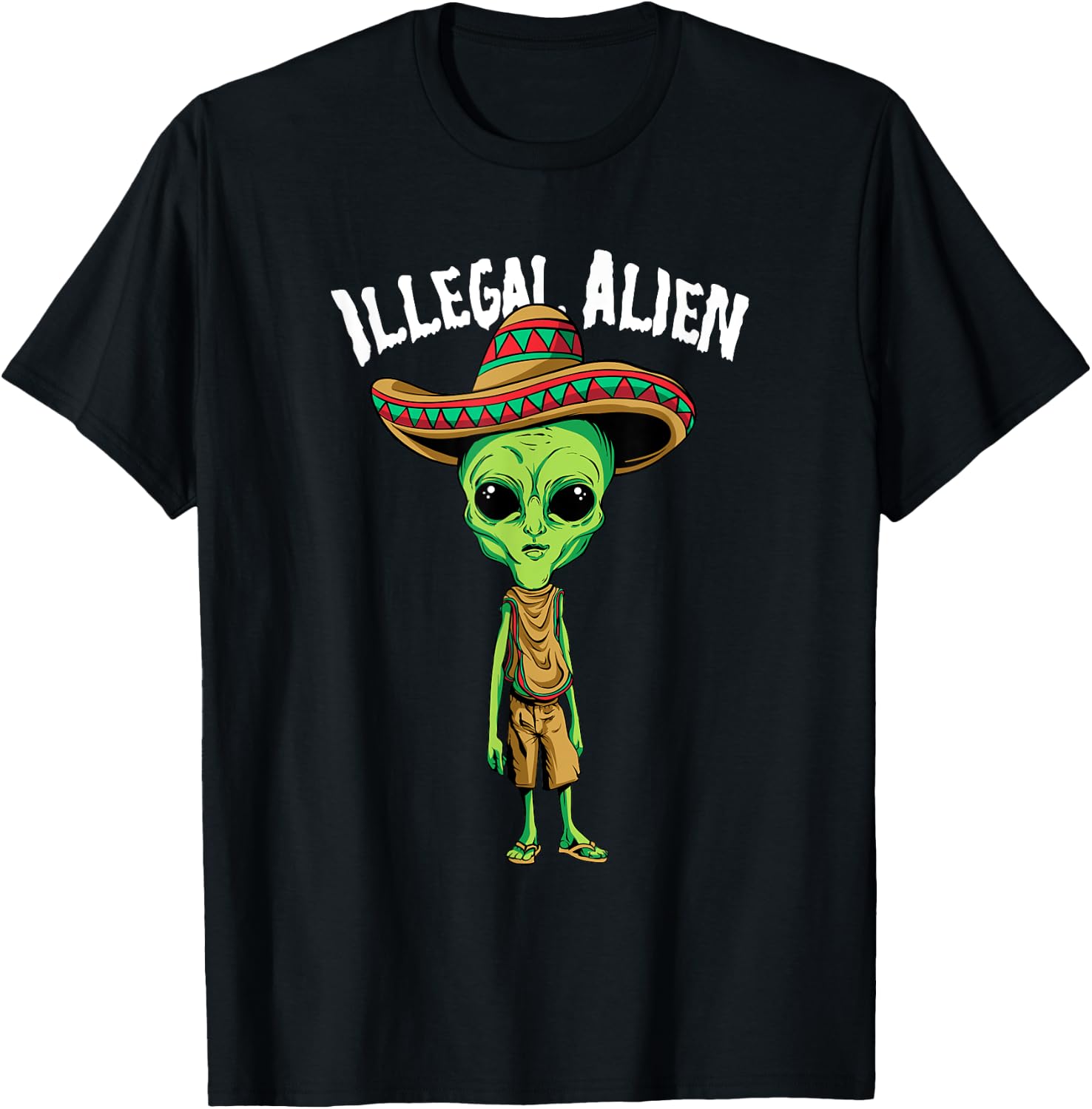 Funny Mexico Spanish UFO Illegal Alien T-Shirt - T-Shirt | Black