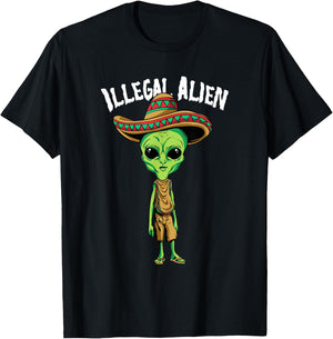 Funny Mexico Spanish UFO Illegal Alien T-Shirt - T-Shirt | Black