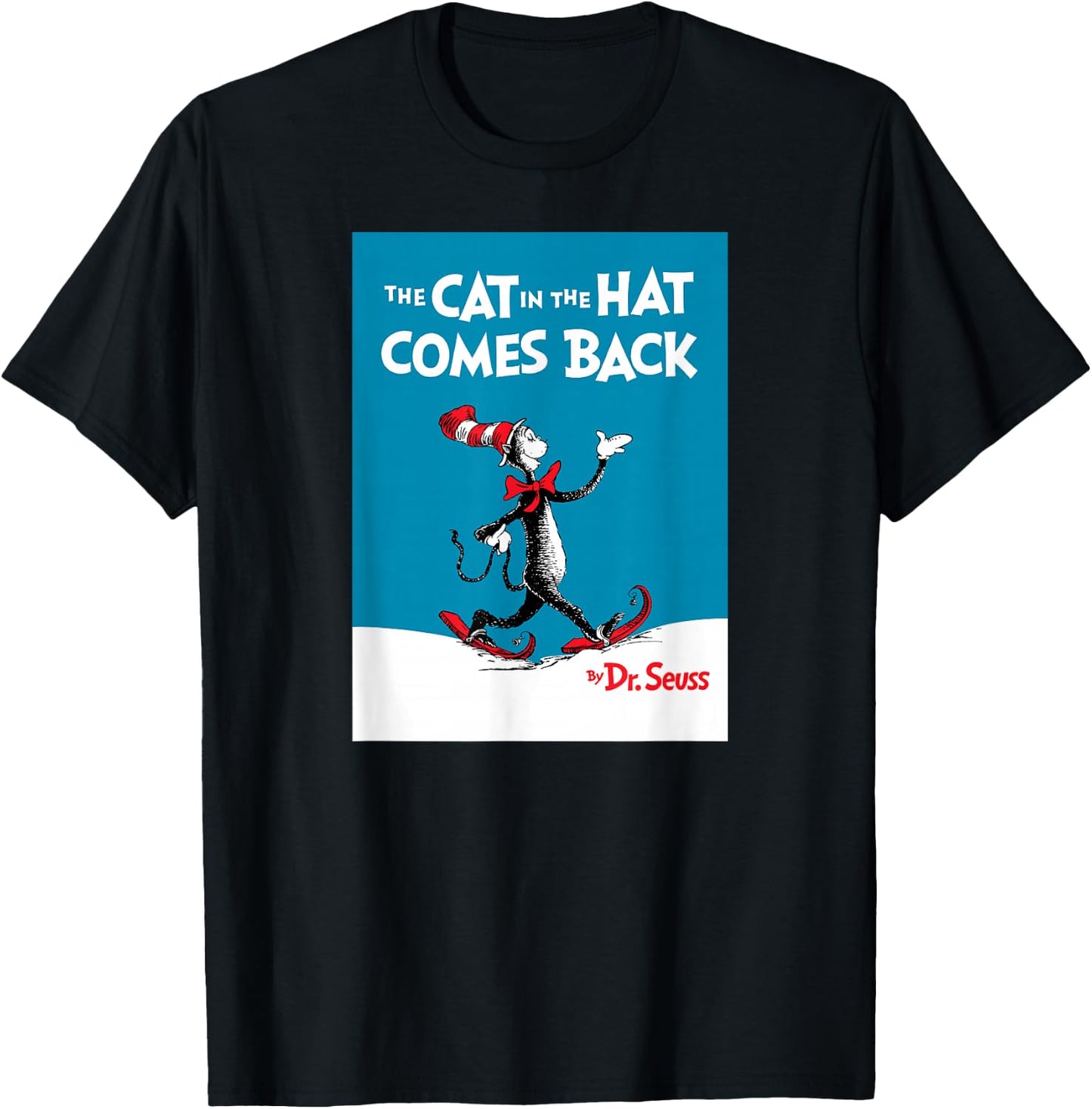 Dr. Seuss The Cat in The Hat Comes Back Book Cover T-Shirt - T-Shirt | Black
