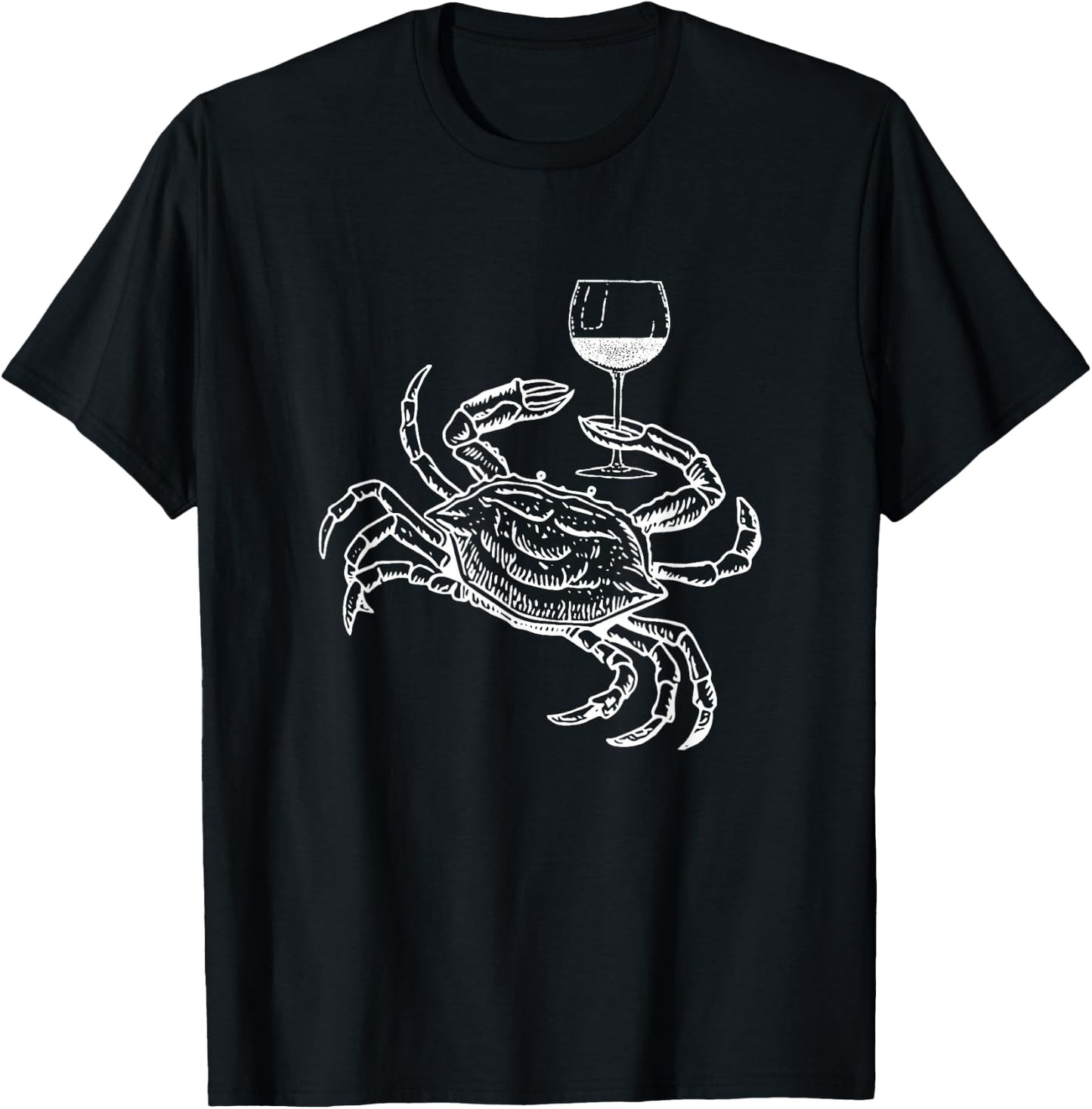 Wine Crab Ocean Lovers Shirt Funny Drinking Vacation T-Shirt - T-Shirt | Black