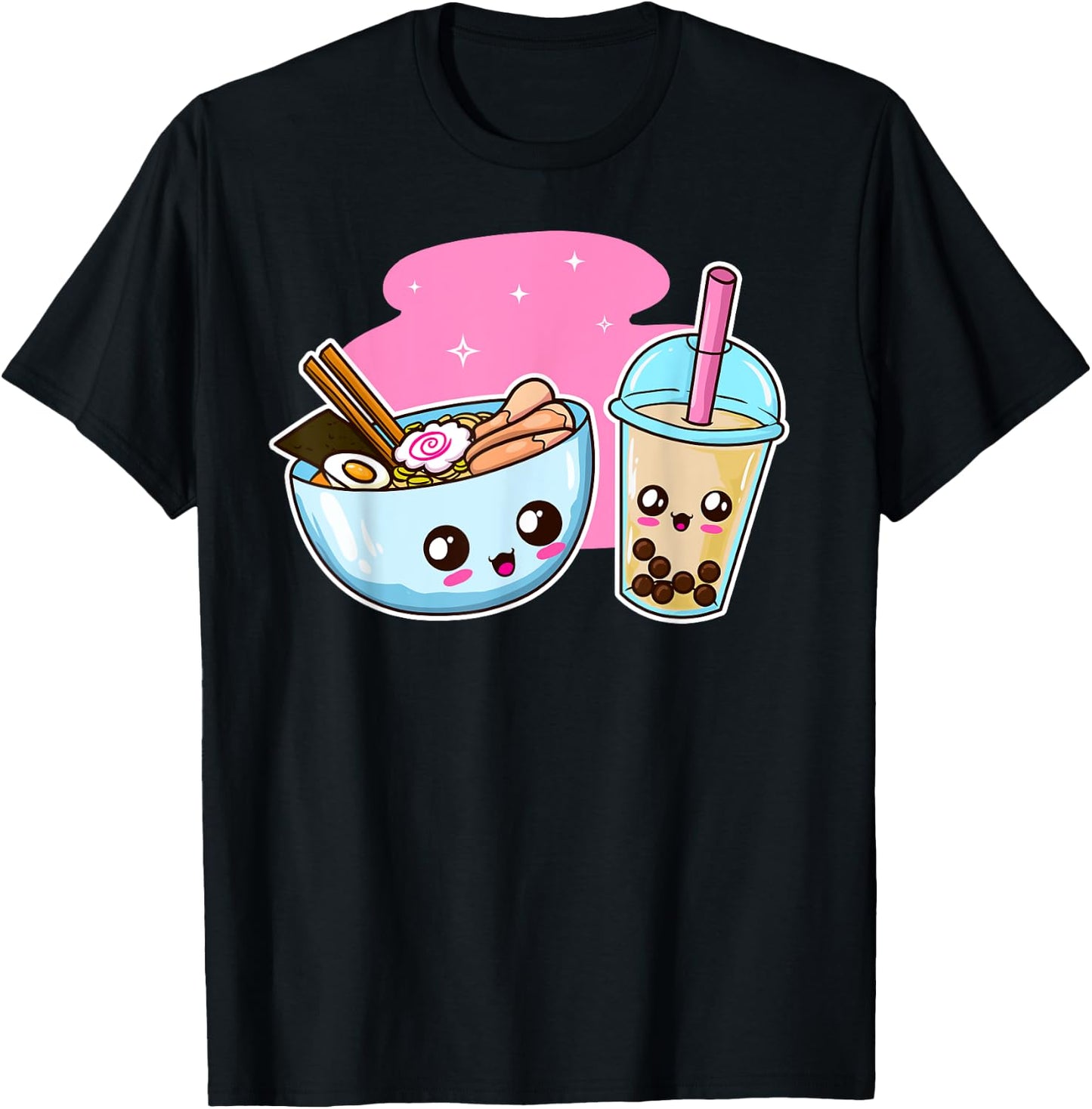 Ramen Bubble Tea Boba Japanese Noodles K-POP Merch Anime T-Shirt - T-Shirt | Black
