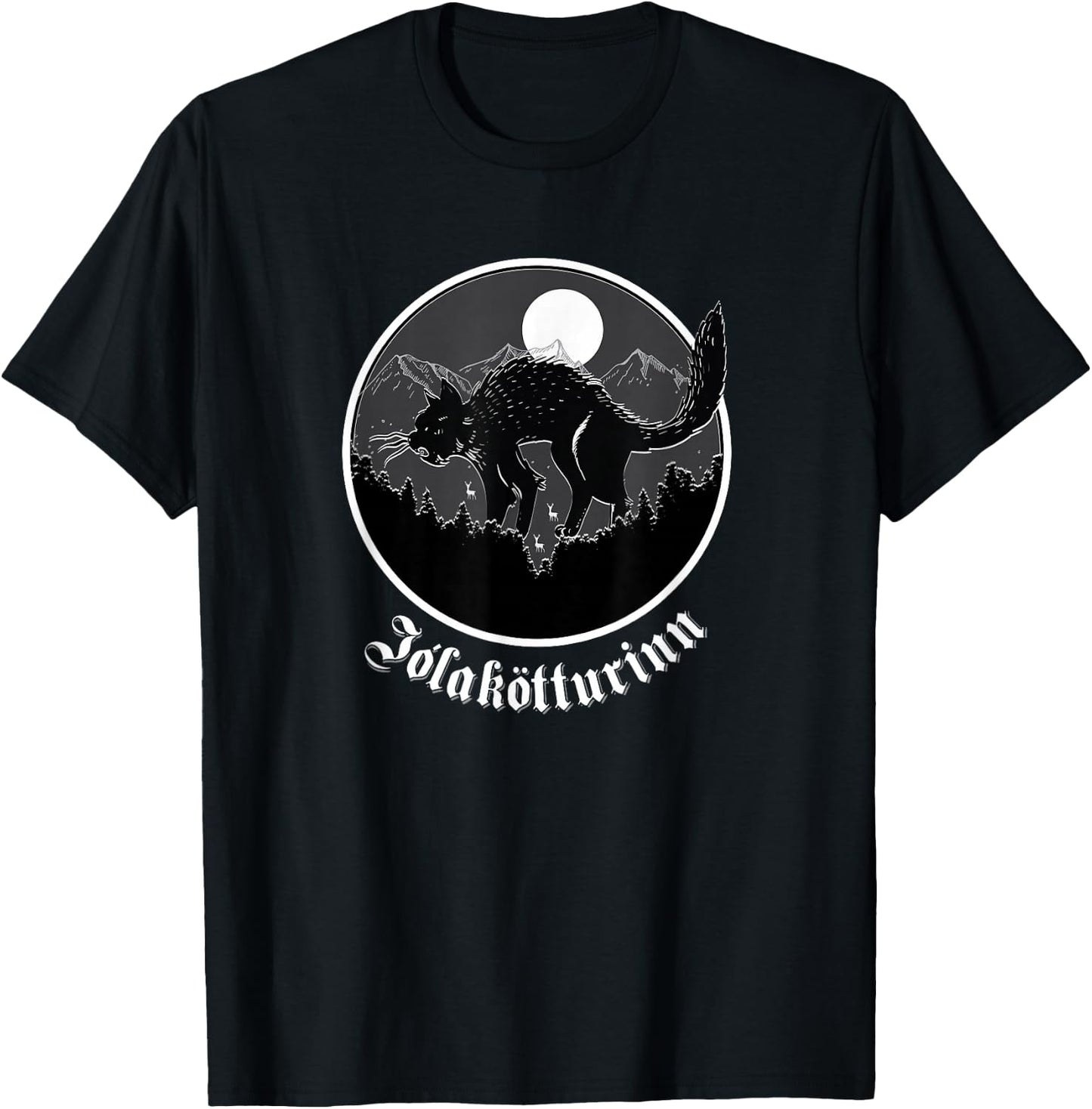 Yule Cat Jolakotturinn Icelandic Folklore Christmas Gift T-Shirt - T-Shirt | Black