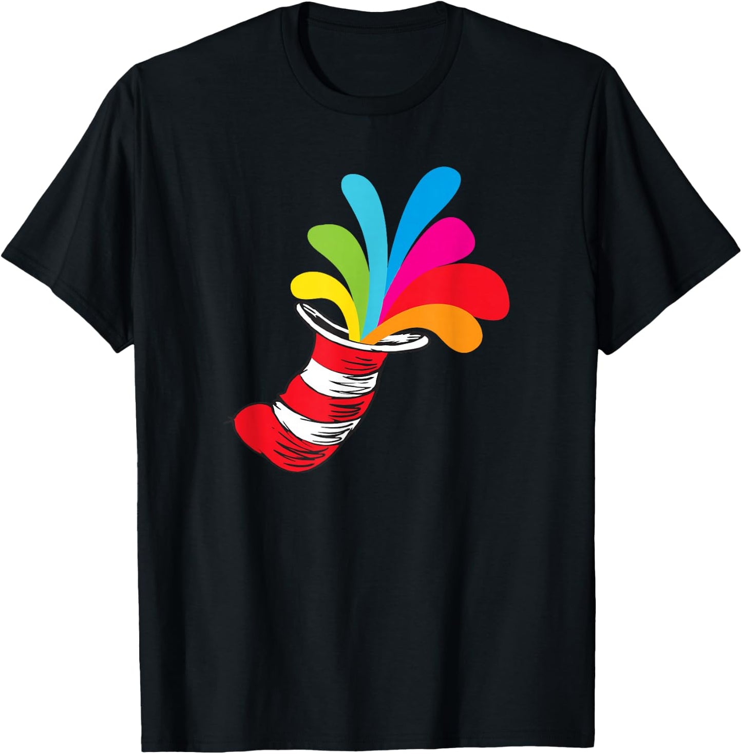 Dr. Seuss Hat Color Explosion T-Shirt - T-Shirt | Black