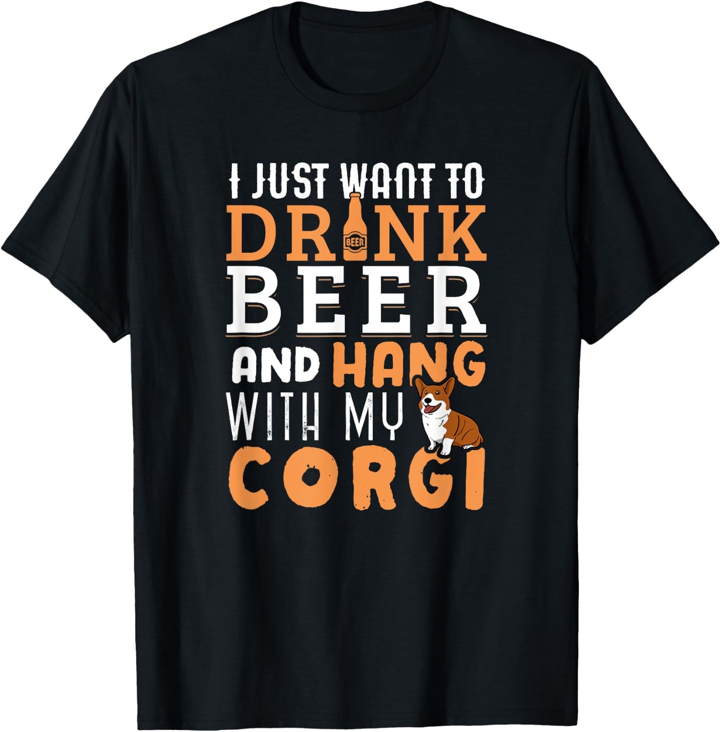 Funny Father's Day Corgi Papa Dog Lovers Shirt Men Women T-Shirt - T-Shirt | Black