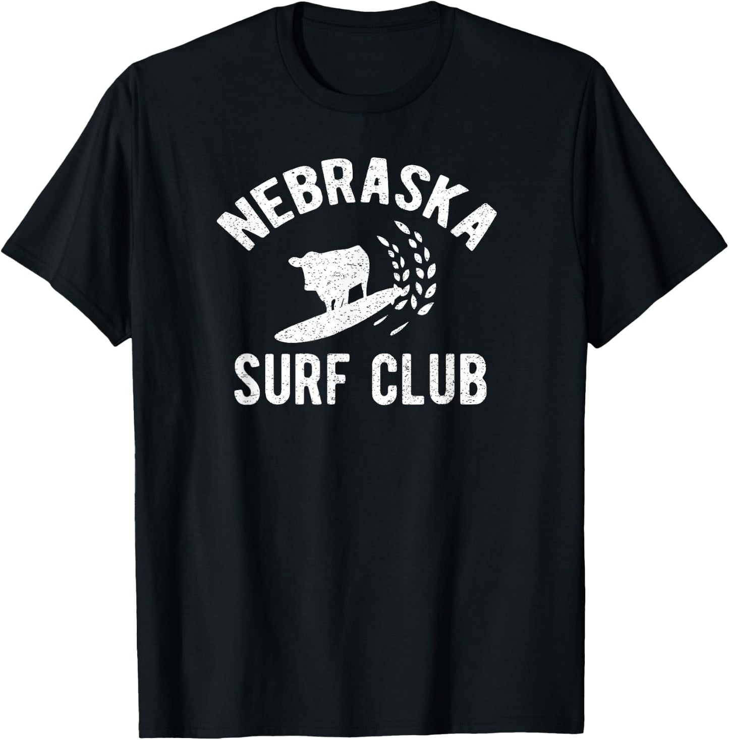 Nebraska Surf Club - Funny Nebraska Shirt T-Shirt - T-Shirt | Black