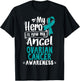 Teal Awareness Ribbon - Ovarian Cancer T-Shirt - T-Shirt | Black