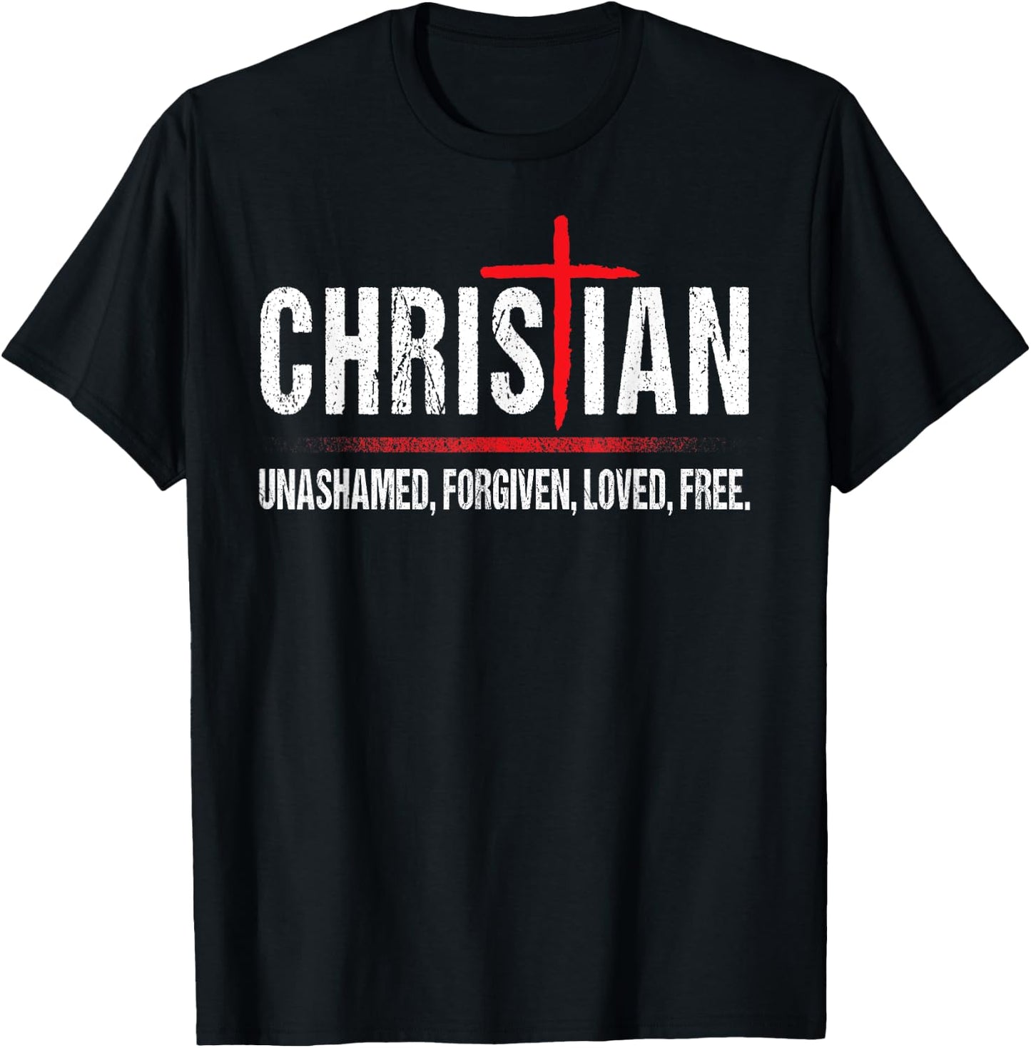 Christian Jesus Unashamed Cross T-Shirt - T-Shirt | Black