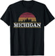 Michigan Vintage Retro Nature Outdoor Souvenir Gift T-Shirt - T-Shirt | Black