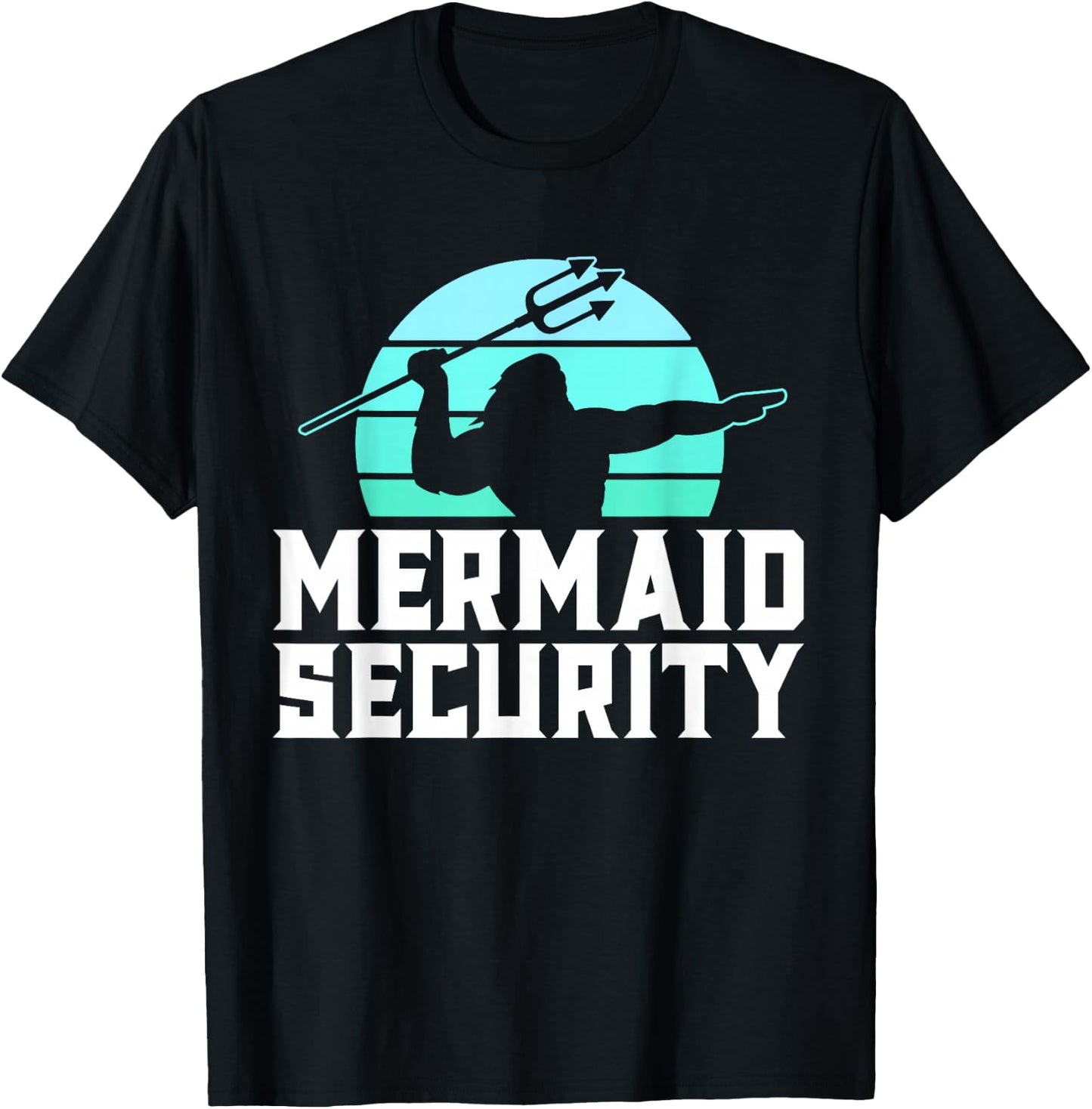 Mermaid Security Shirt Men's Boys Swimmer Dad Merdad Trident T-Shirt - T-Shirt | Black