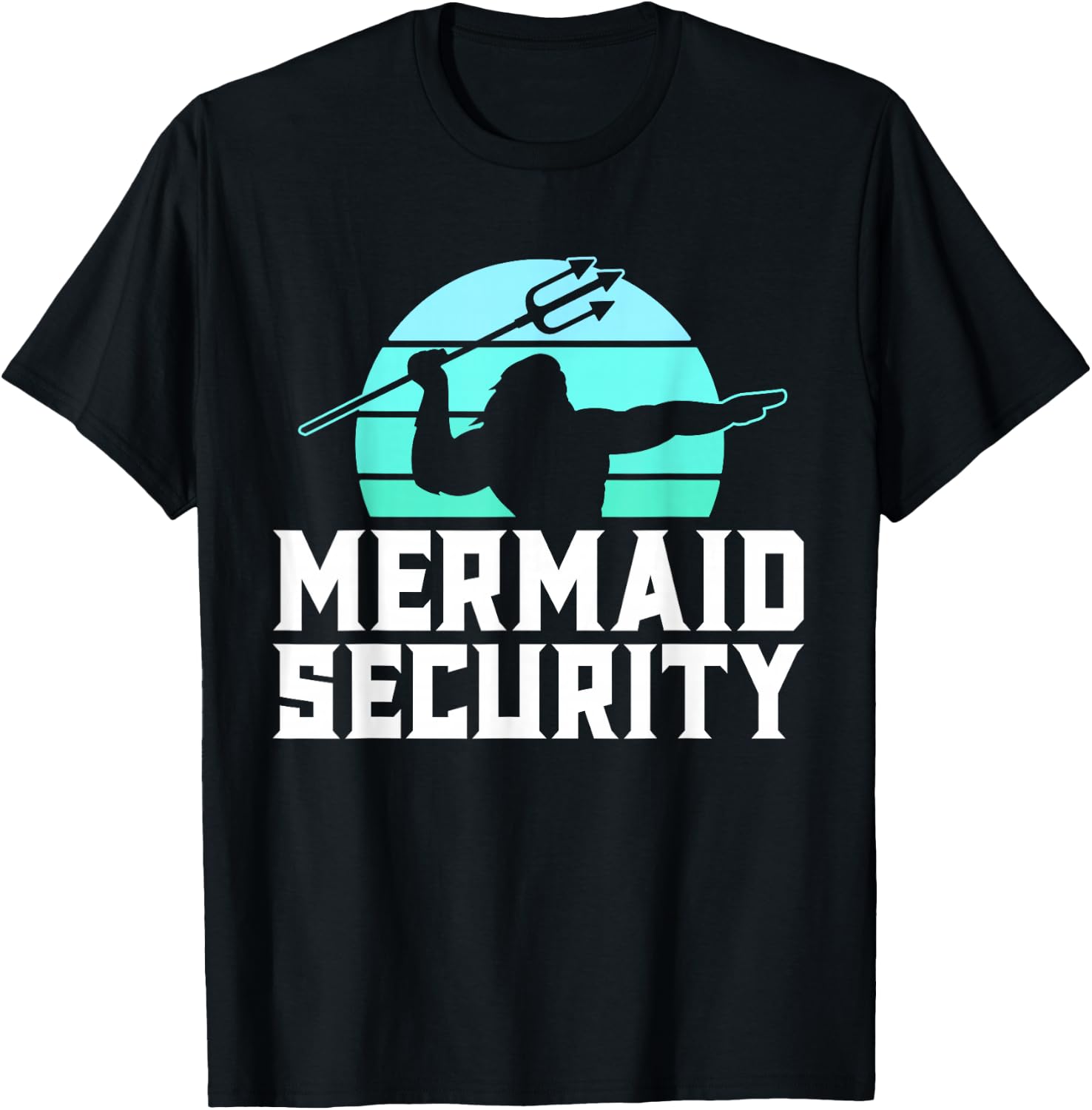 Mermaid Security Shirt Men's Boys Swimmer Dad Merdad Trident T-Shirt - T-Shirt | Black