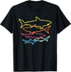 Retro 80s Shark Clothes Shark Party Kids Women Men Sharks T-Shirt - T-Shirt | Black