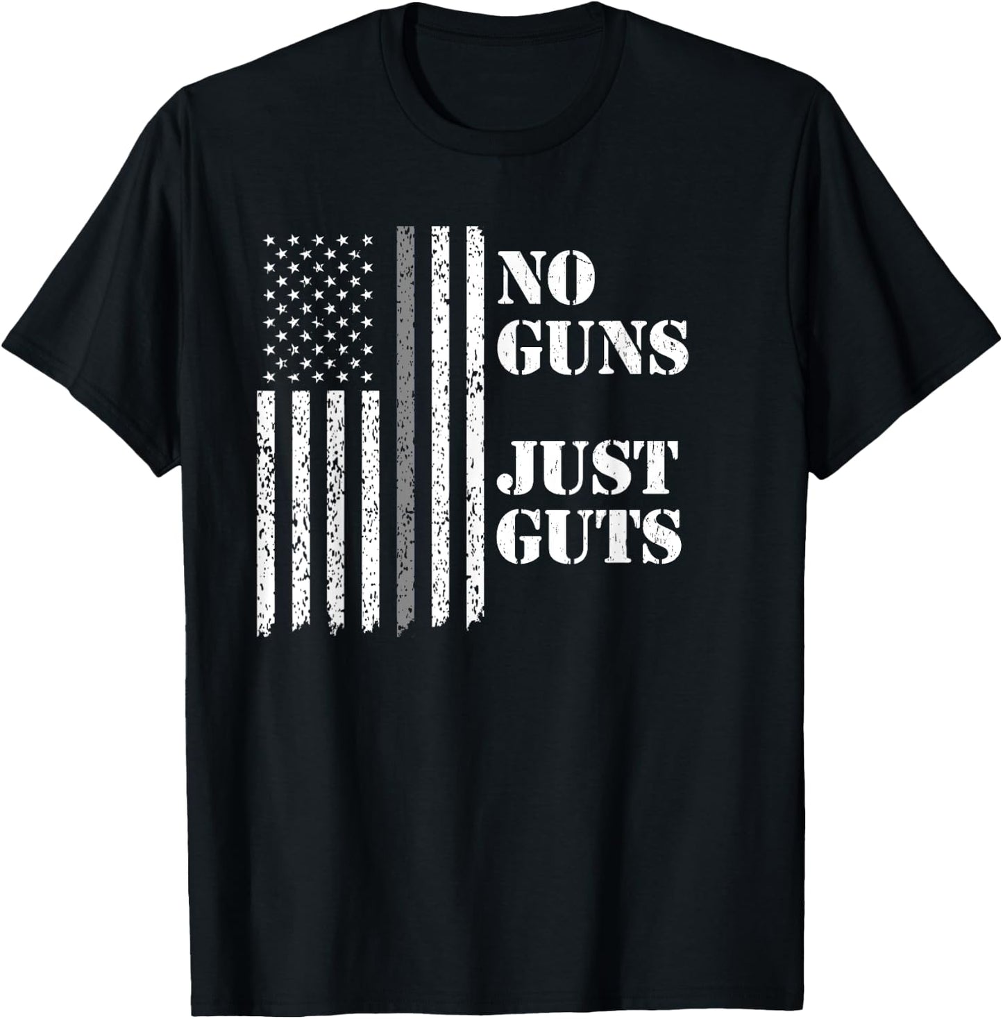 Corrections Officer Shirt, No Guns Just Guts, Gray Line T-Shirt - T-Shirt | Black