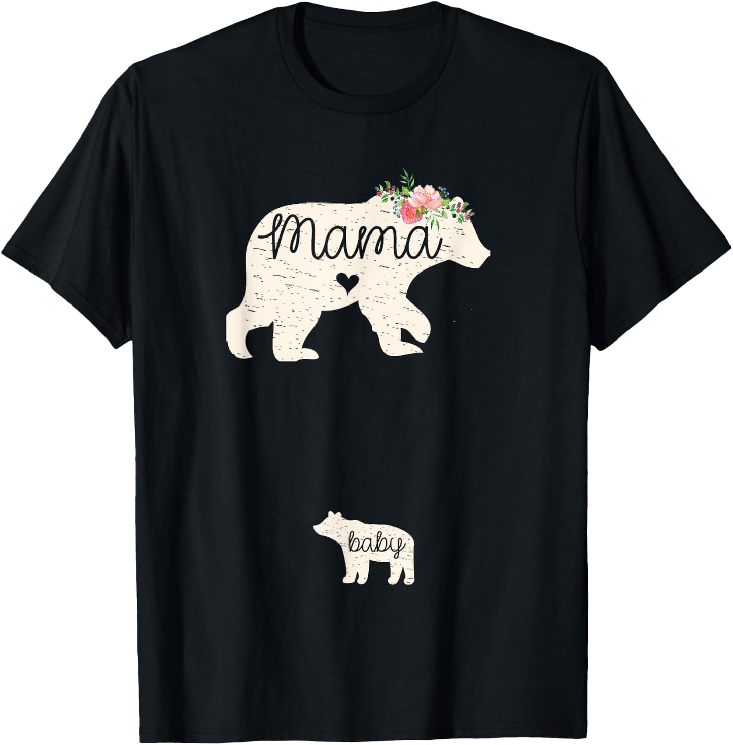 Mama & Baby Bear Cute Pregnancy Announcement Mom To Be Gift T-Shirt - T-Shirt | Black