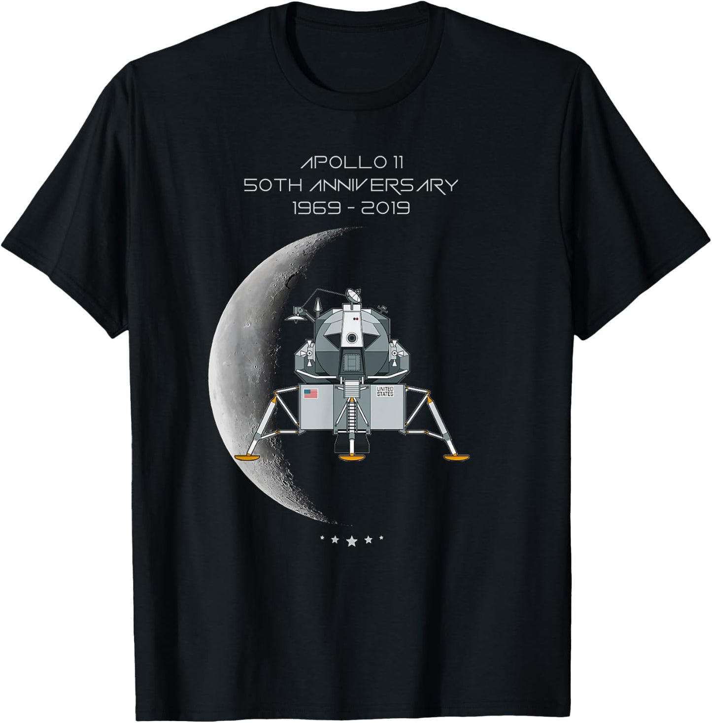 Apollo 11 50Th Anniversary Lunar Module Moon The Eagle Shirt T-Shirt - T-Shirt | Black