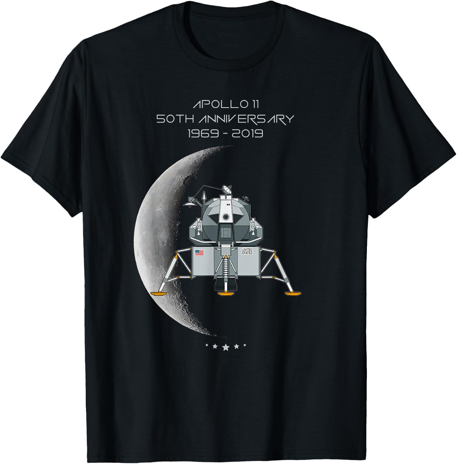 Apollo 11 50Th Anniversary Lunar Module Moon The Eagle Shirt T-Shirt - T-Shirt | Black