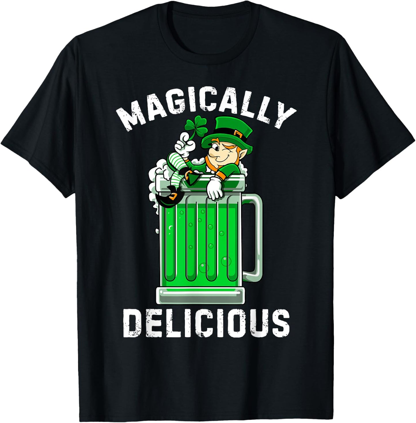 Magically Delicious Shirt St Patricks Day Drinking Beer T-Shirt - T-Shirt | Black