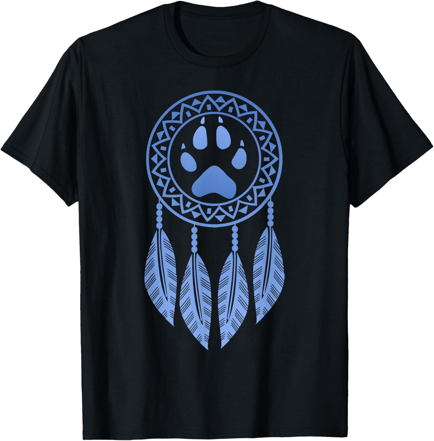 Wolf Paw Dreamcatcher Wolves Dream Catcher Vintage Graphic T-Shirt - T-Shirt | Black