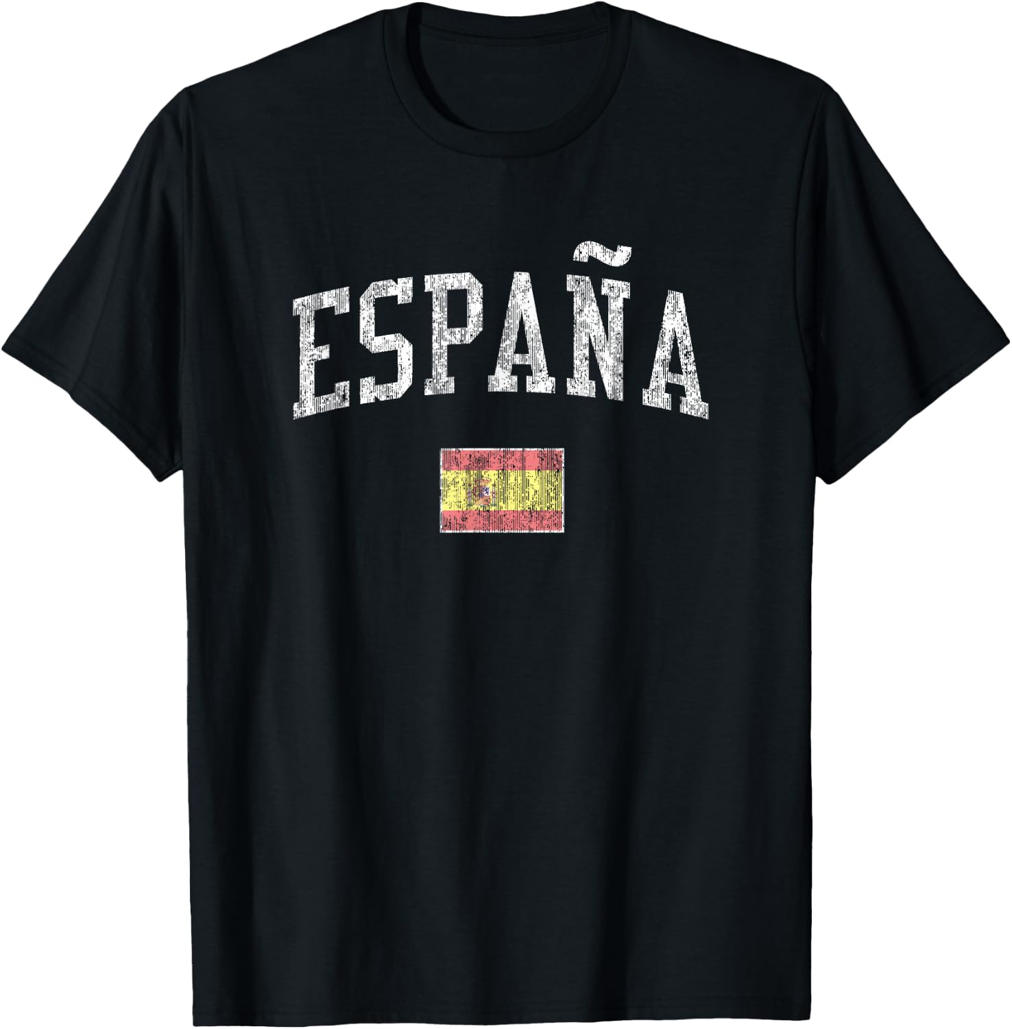 Spain Vintage Sports Design Spanish Flag Espana T-Shirt - T-Shirt | Black