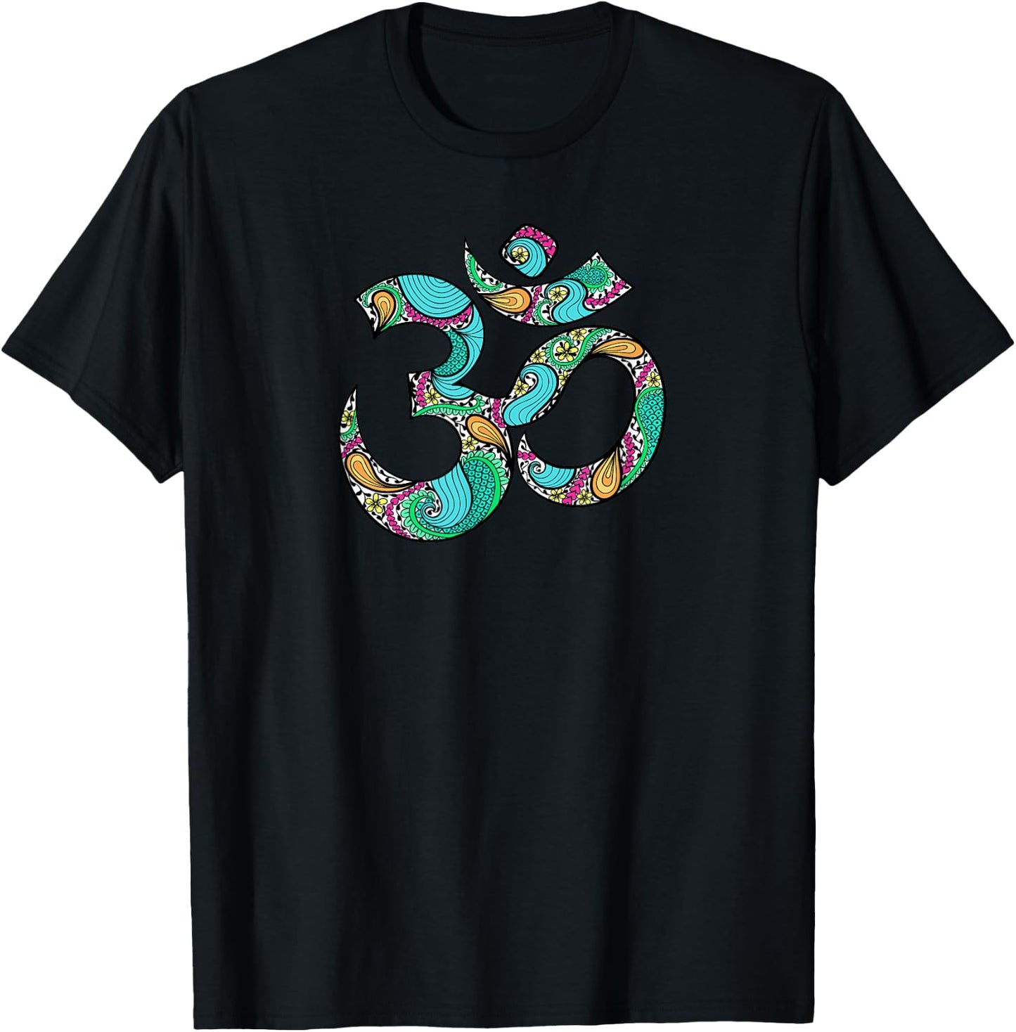 Om Ohm Aum Symbol T Shirt Spiritual Yoga T-Shirt - T-Shirt | Black