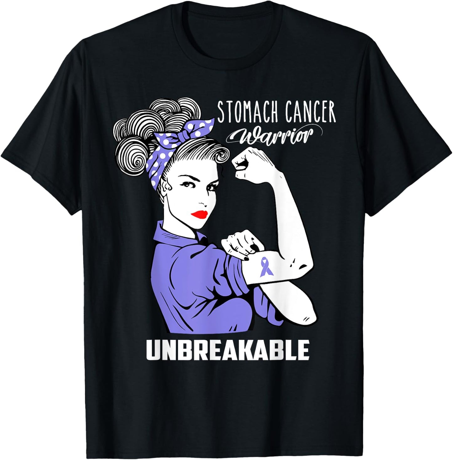 Stomach Cancer Awareness Stomach Cancer Warrior Unbreakable T-Shirt - T-Shirt | Black