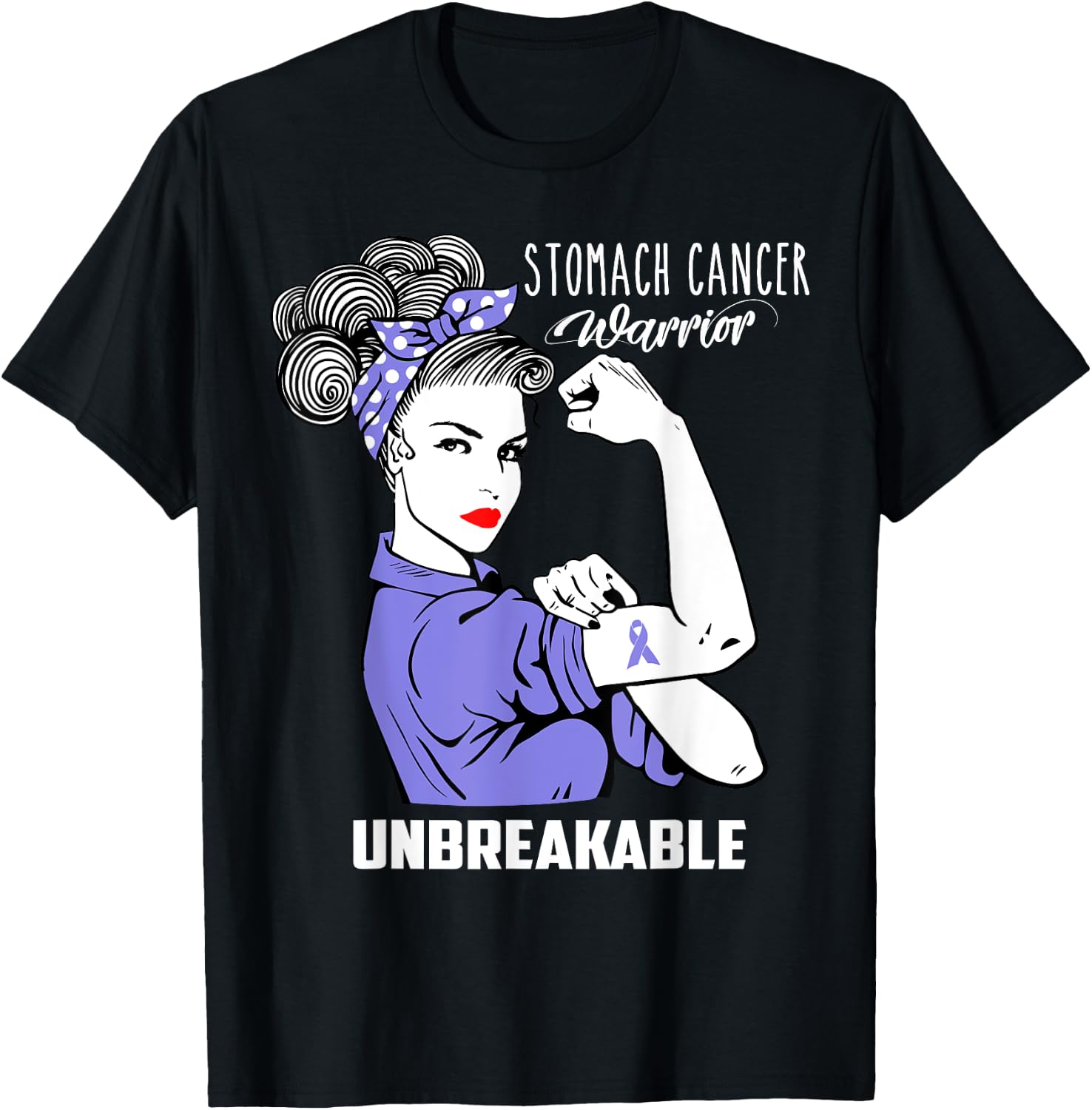 Stomach Cancer Awareness Stomach Cancer Warrior Unbreakable T-Shirt - T-Shirt | Black