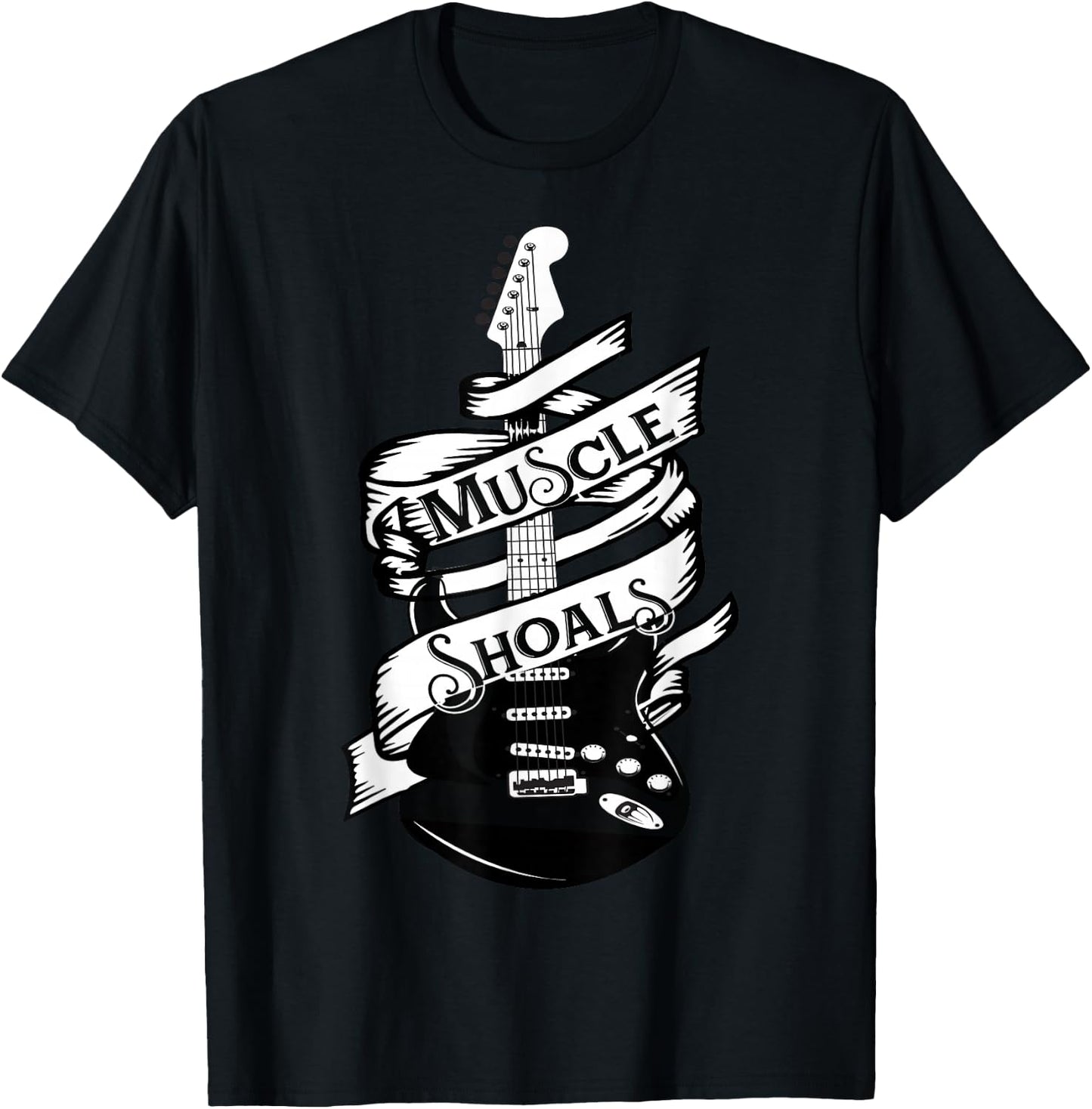 Muscle Shoals Alabama Music Recording Studio Guitar Records T-Shirt - T-Shirt | Black