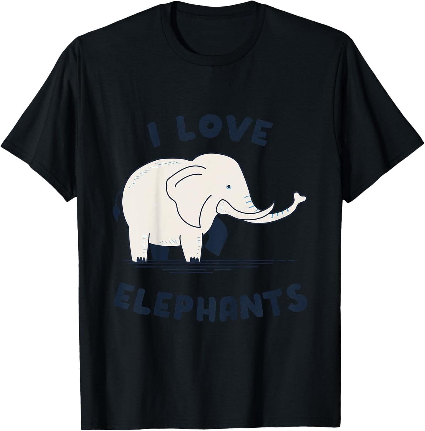 I Love Elephants T-Shirt - T-Shirt | Black