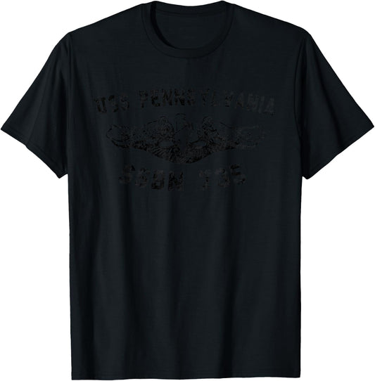 USS Pennsylvania SSBN 735 Submarine Badge Vintage T-Shirt - T-Shirt | Black