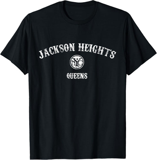 Jackson Heights Queens | Vintage Design New York T-Shirt - T-Shirt | Black