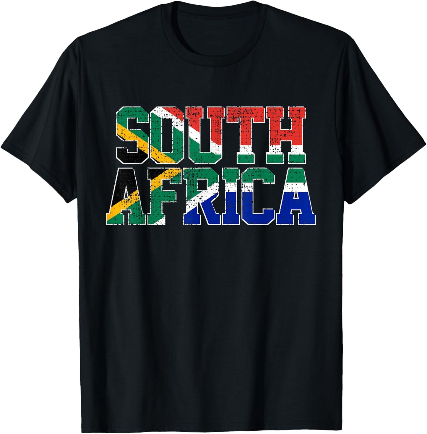 South Africa National Flag African Gift T-Shirt - T-Shirt | Black