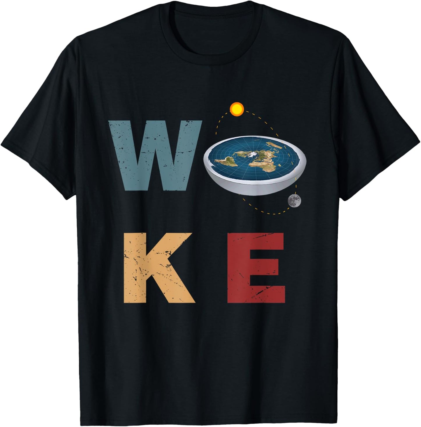 Woke T Earth Flat Society Planet Women T-Shirt - T-Shirt | Black