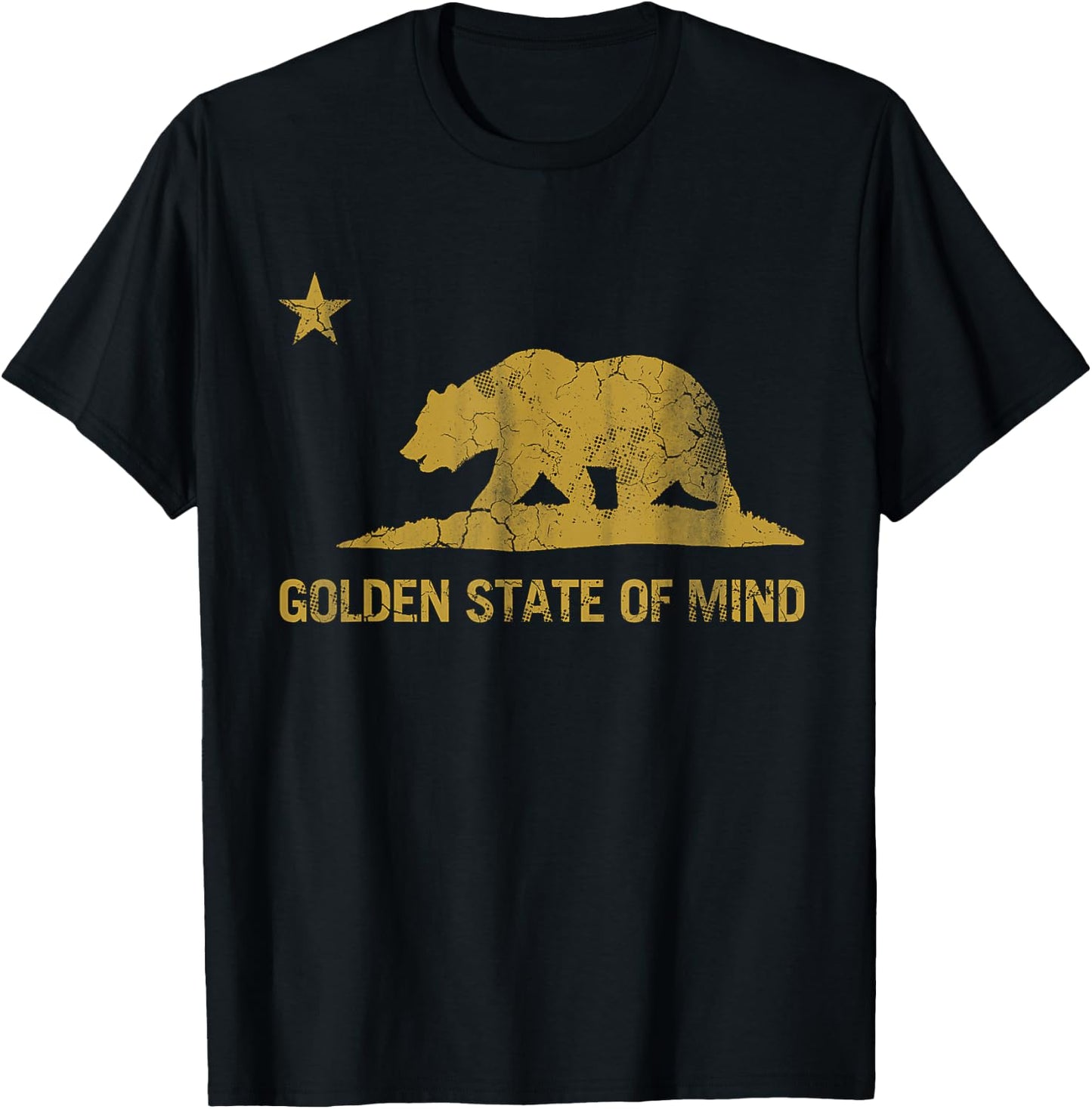 California Golden State Of Mind Retro Fade T-Shirt - T-Shirt | Black