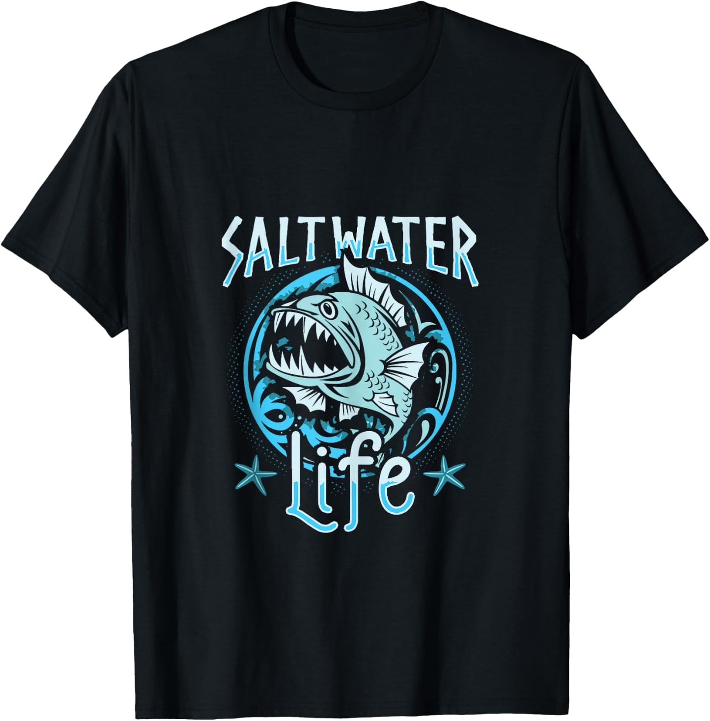 Saltwater Life Fishing T-Shirt - T-Shirt | Black