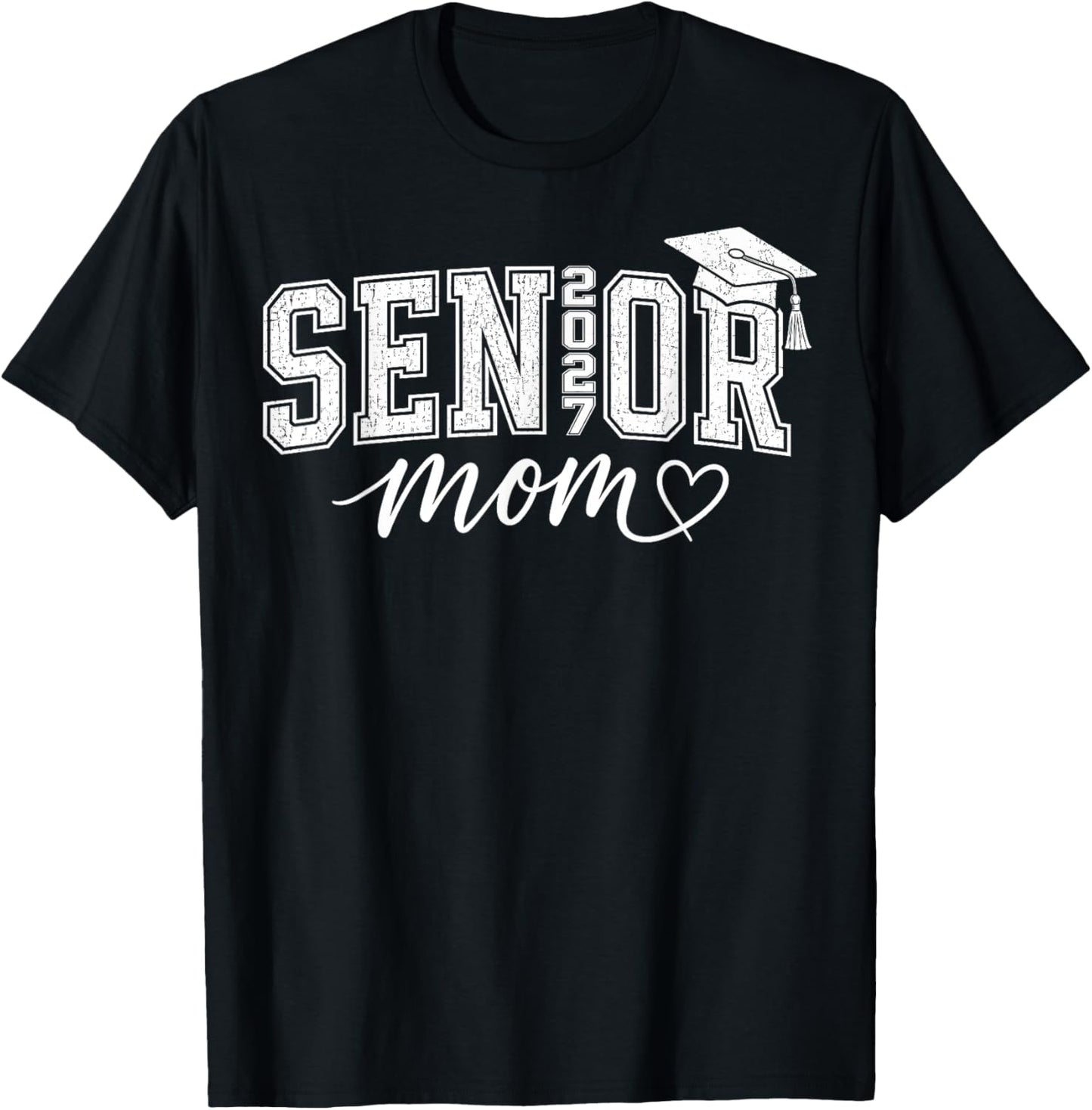 Senior Mom 2027 Proud Mom Mother Graduate Class of 2027 T-Shirt - T-Shirt | Black