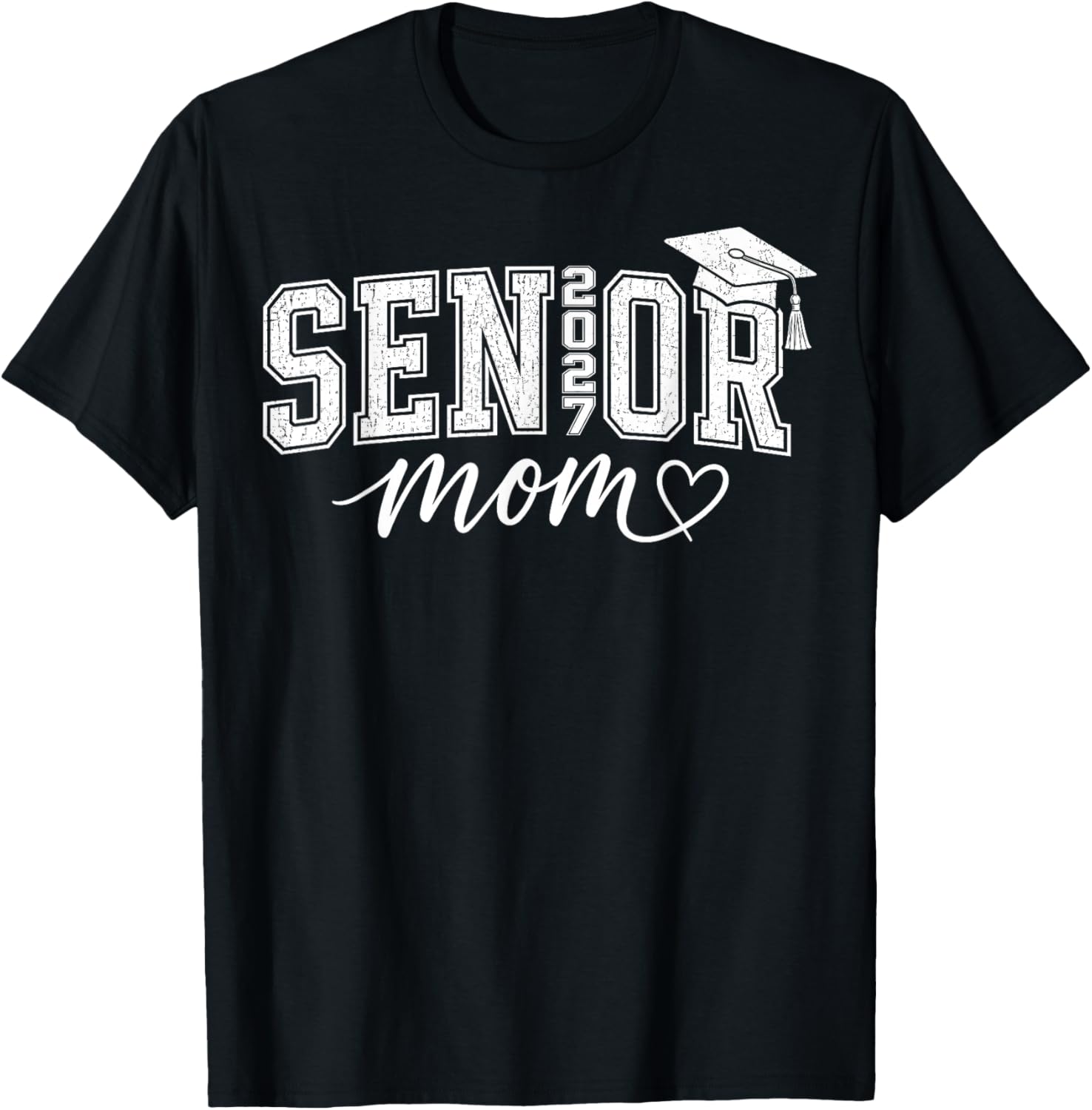 Senior Mom 2027 Proud Mom Mother Graduate Class of 2027 T-Shirt - T-Shirt | Black