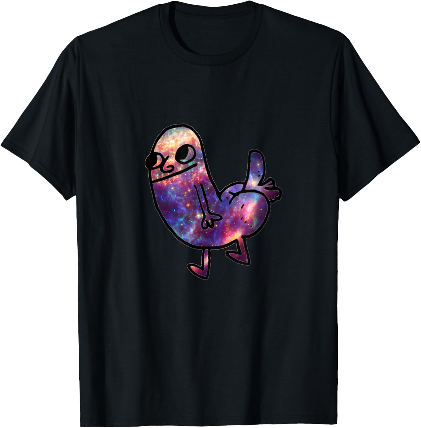 Cosmic Galaxy Dickbutt | Dickbutt Dank Meme Shirt T-Shirt - T-Shirt | Black
