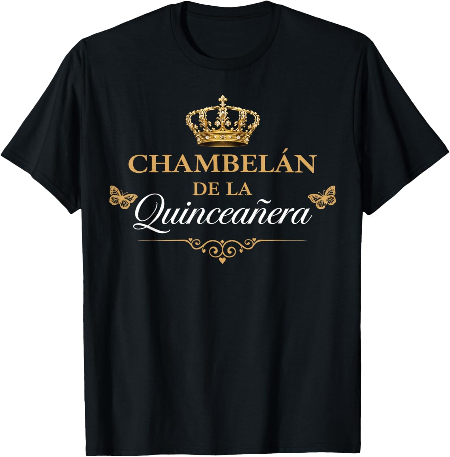 Quinceanera Chambelan Mexican Party Crown Quince 15 Birthday T-Shirt - T-Shirt | Black