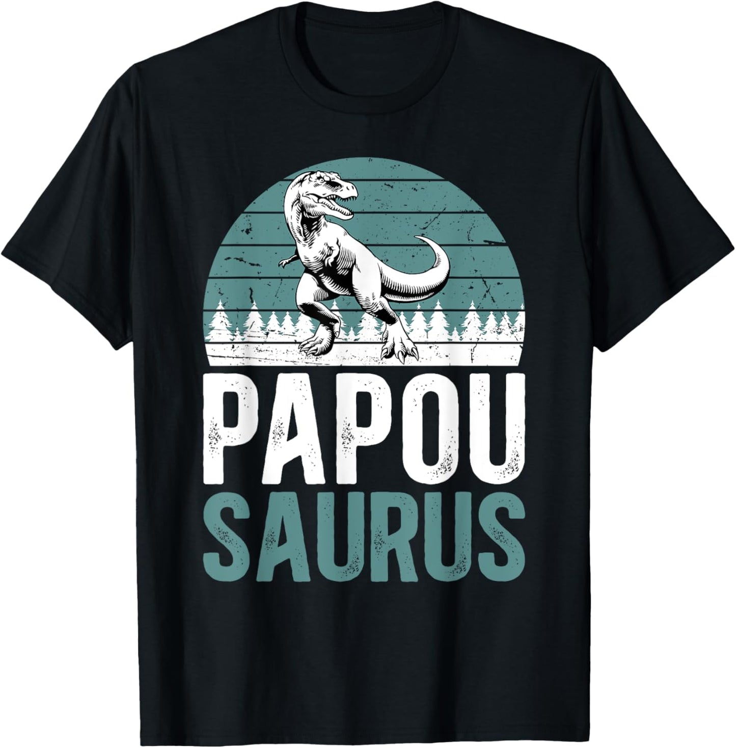 Papousaurus Papou Grandpa Papou Grandfather T-Shirt - T-Shirt | Black