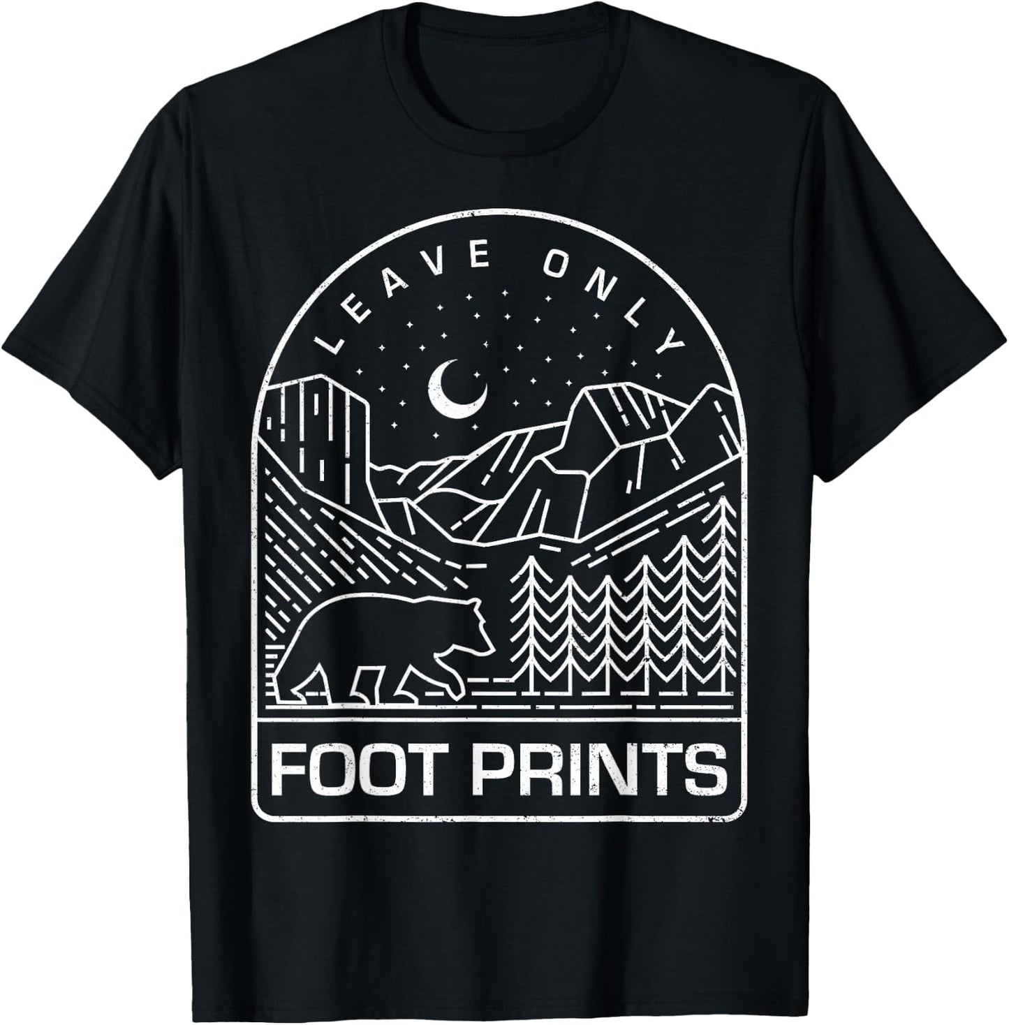 Leave Only Foot Prints Nature and National Park T-Shirt - T-Shirt | Black