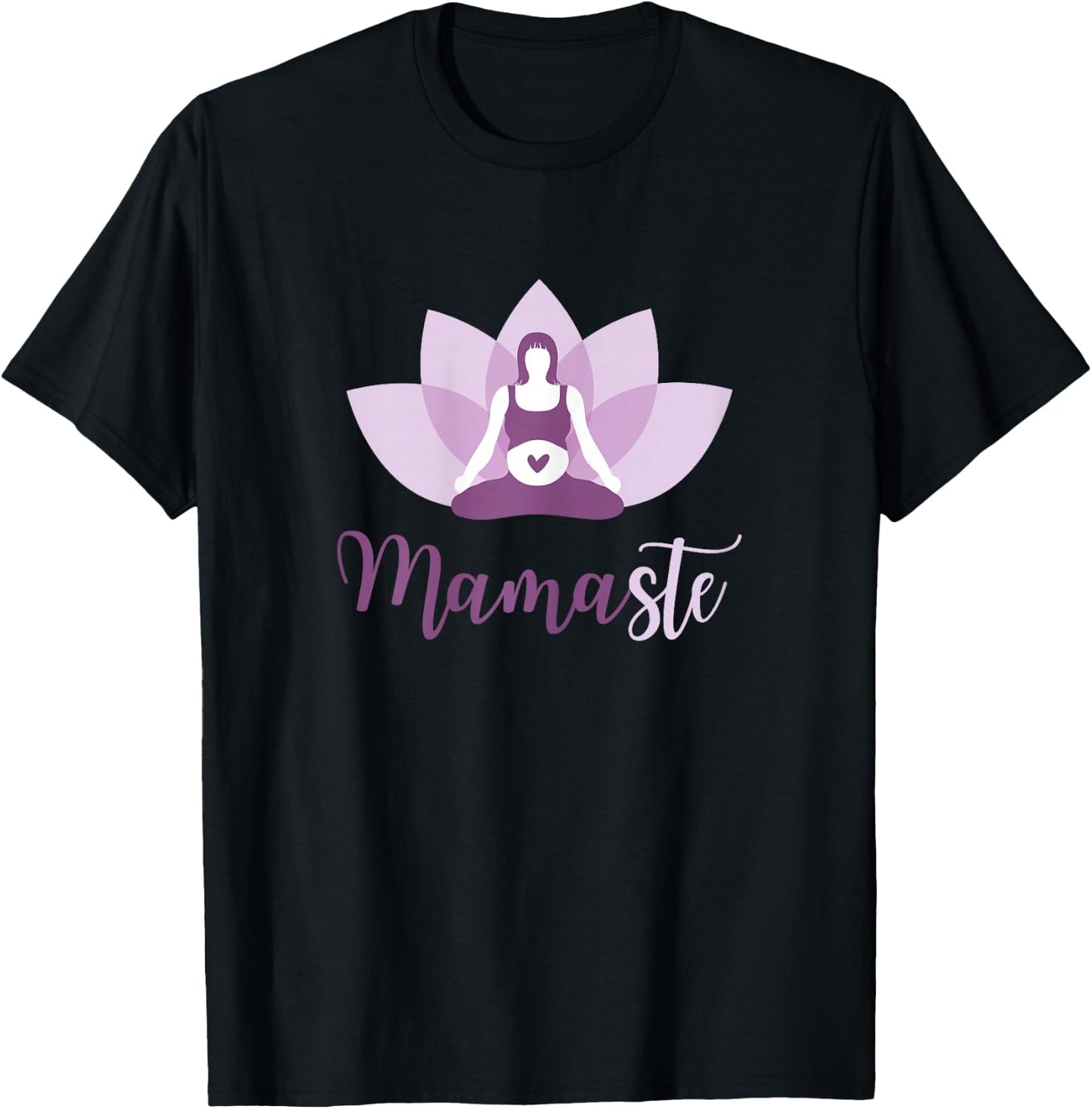 Yoga Pregnant Mum | Namaste Mamaste for Mother T-Shirt - T-Shirt | Black