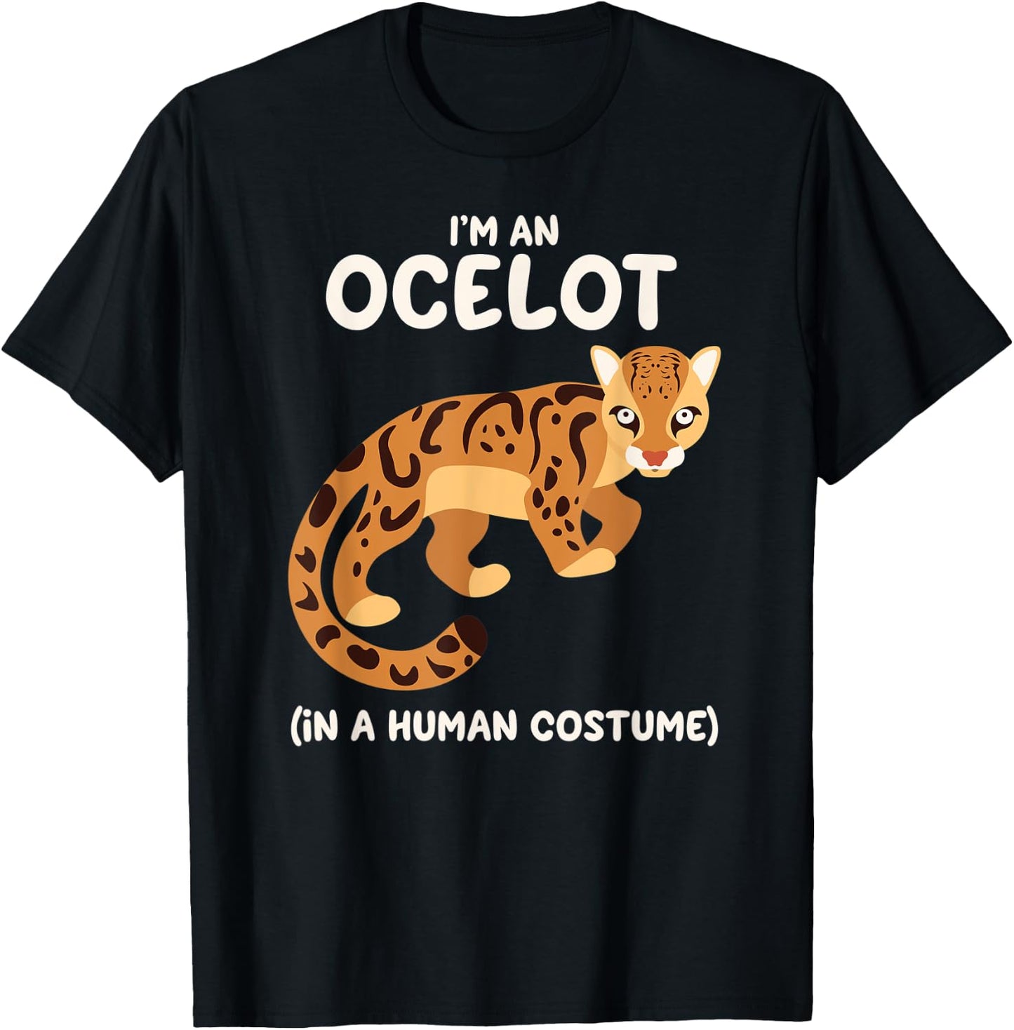 Ocelot Costume Funny Halloween Graphic T-Shirt - T-Shirt | Black
