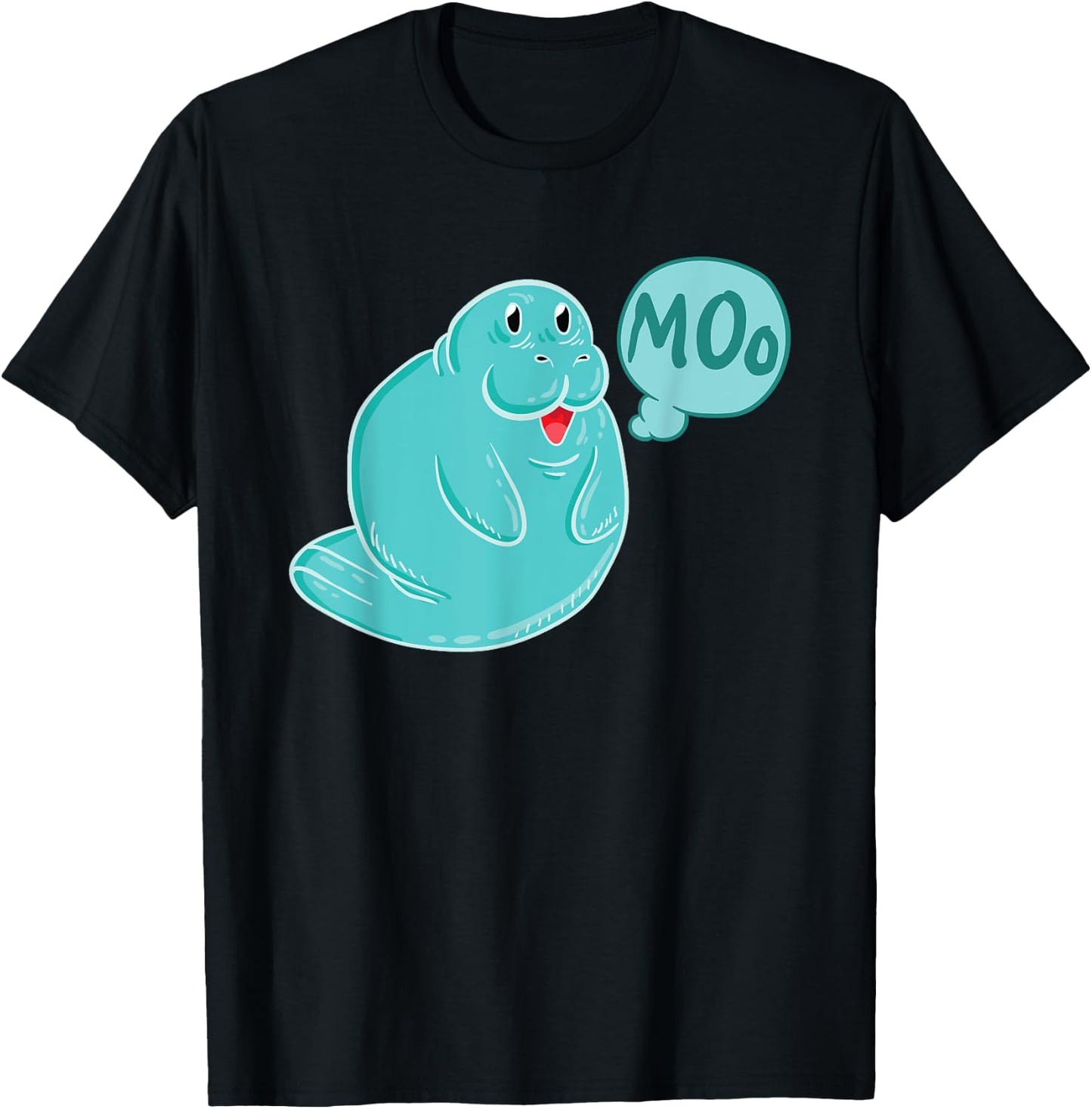 Manatee Sea Cow Moo Funny Manatee Shirt Animal Gift T-Shirt - T-Shirt | Black