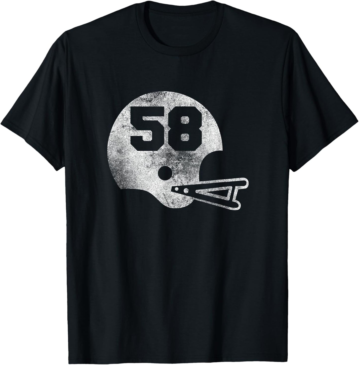 Vintage Football Jersey Number 58 Player Number T-Shirt - T-Shirt | Black