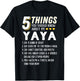 Funny 5 Things Grandma Yaya Gift T-Shirt - T-Shirt | Black