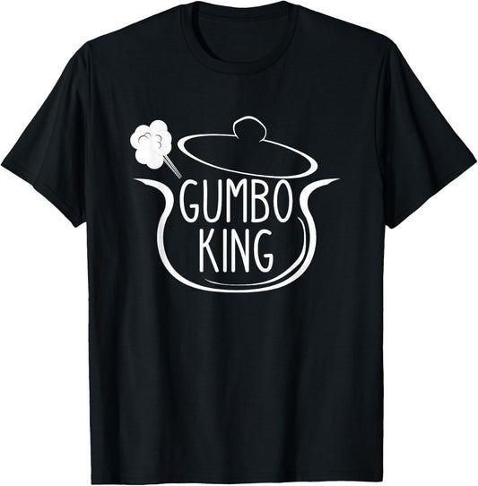 Gumbo King Gumbo Pot Drawing for Chef or Cook T-Shirt - T-Shirt | Black