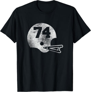 Vintage Football Jersey Number 74 Player Number T-Shirt - T-Shirt | Black