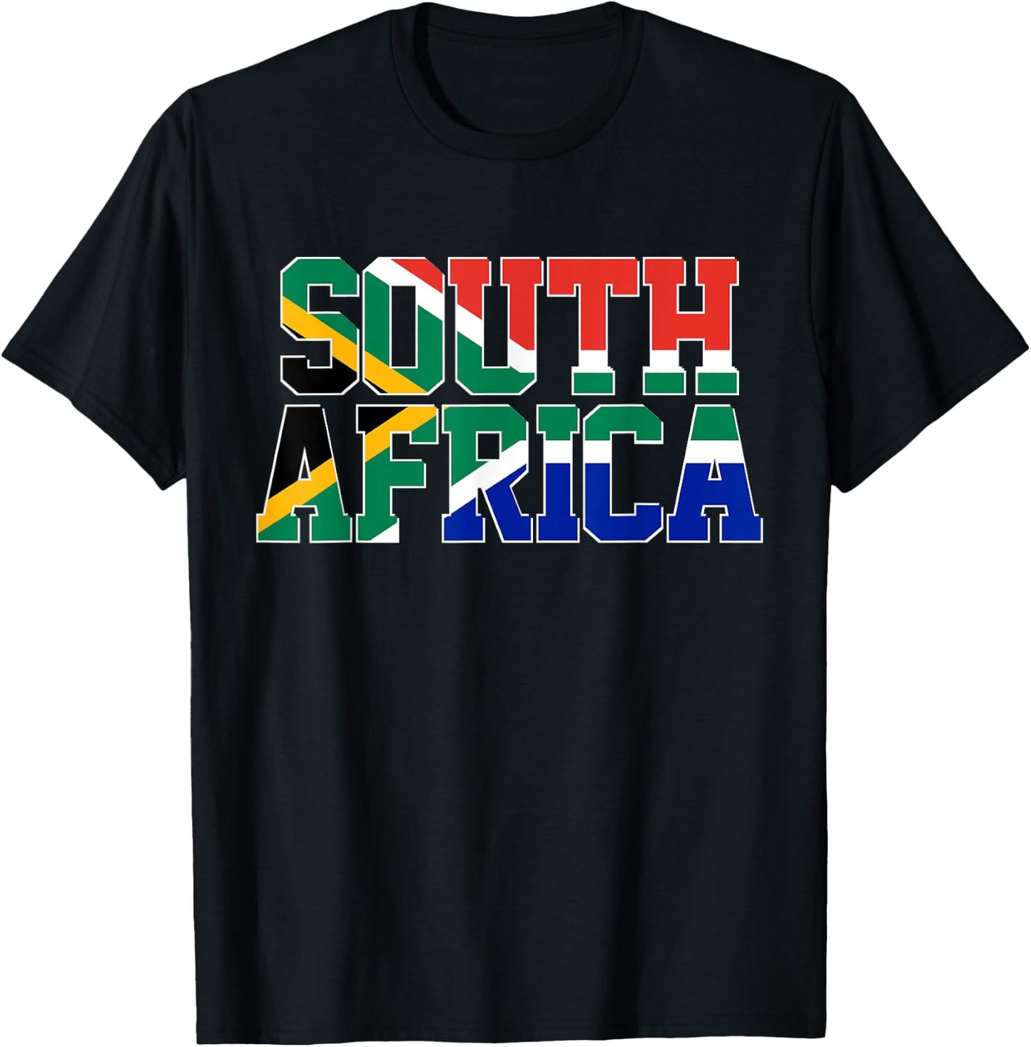 South Africa T Shirt African Country Flag Gift Patriotic T-Shirt - T-Shirt | Black