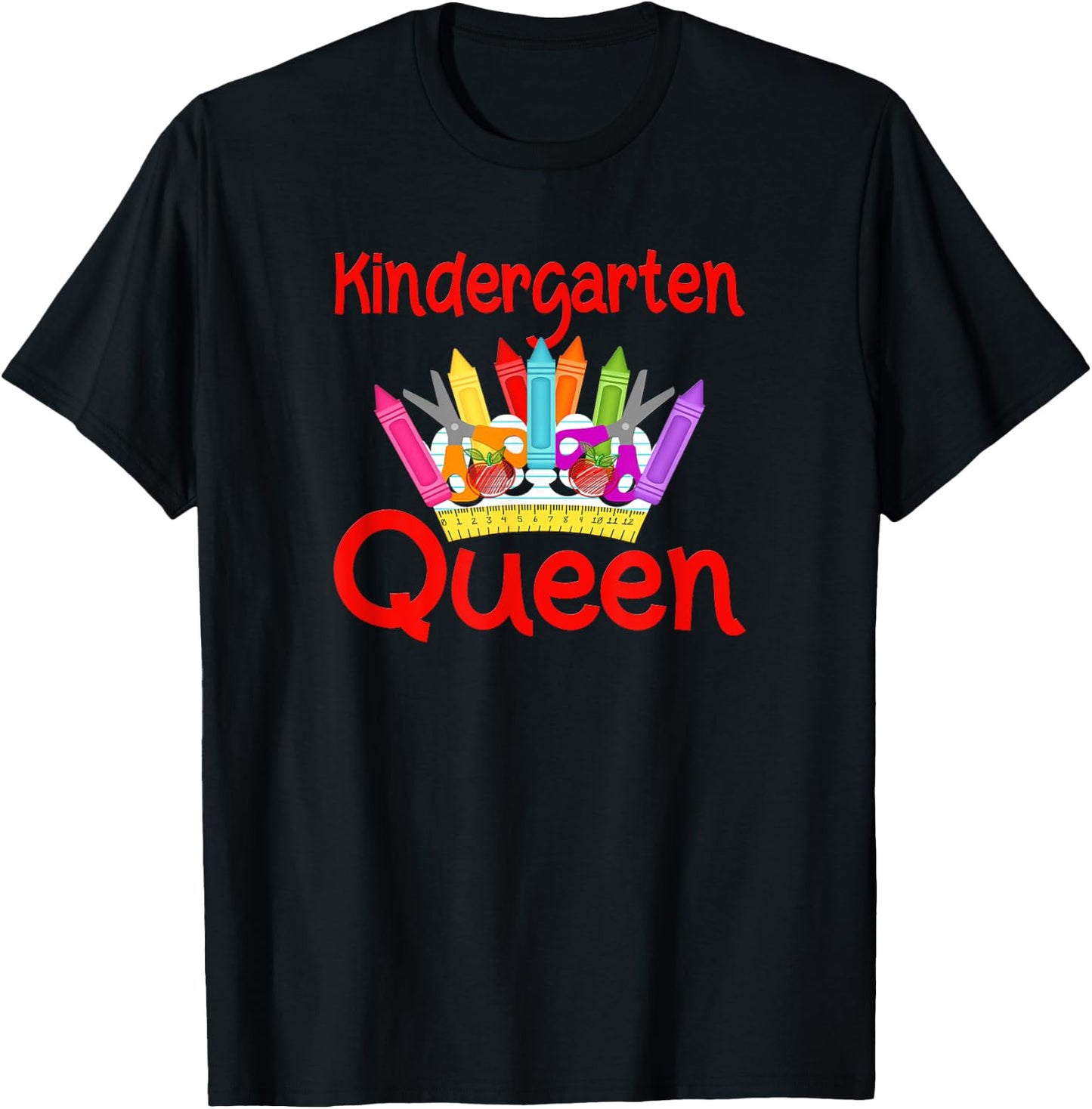 Kindergarten Queen Back To School T-Shirt - T-Shirt | Black