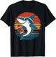 shark Playing American Football retro vintage shark lovers T-Shirt - T-Shirt | Black